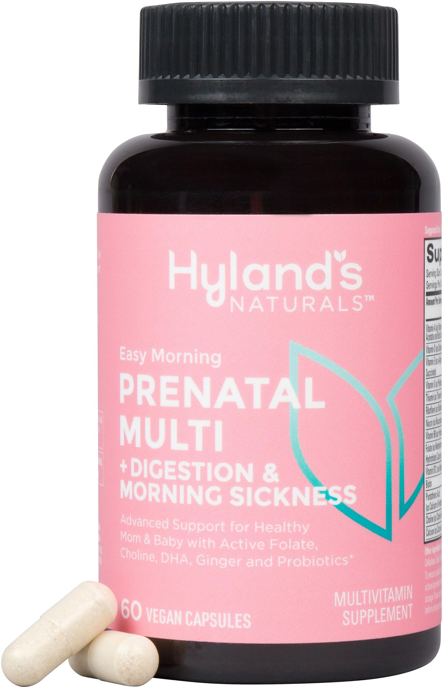 Hyland's Naturals Easy Morning Prenatal Multivitamin + Digestive Health & Morning Sickness Relief Hyland's