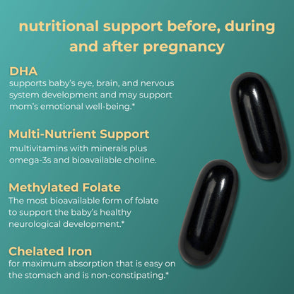 Iwi Life Prenatal Multivitamin, 60 Softgels (30 Servings), Vegan, Plant-Based Algae Omega 3 Iwi