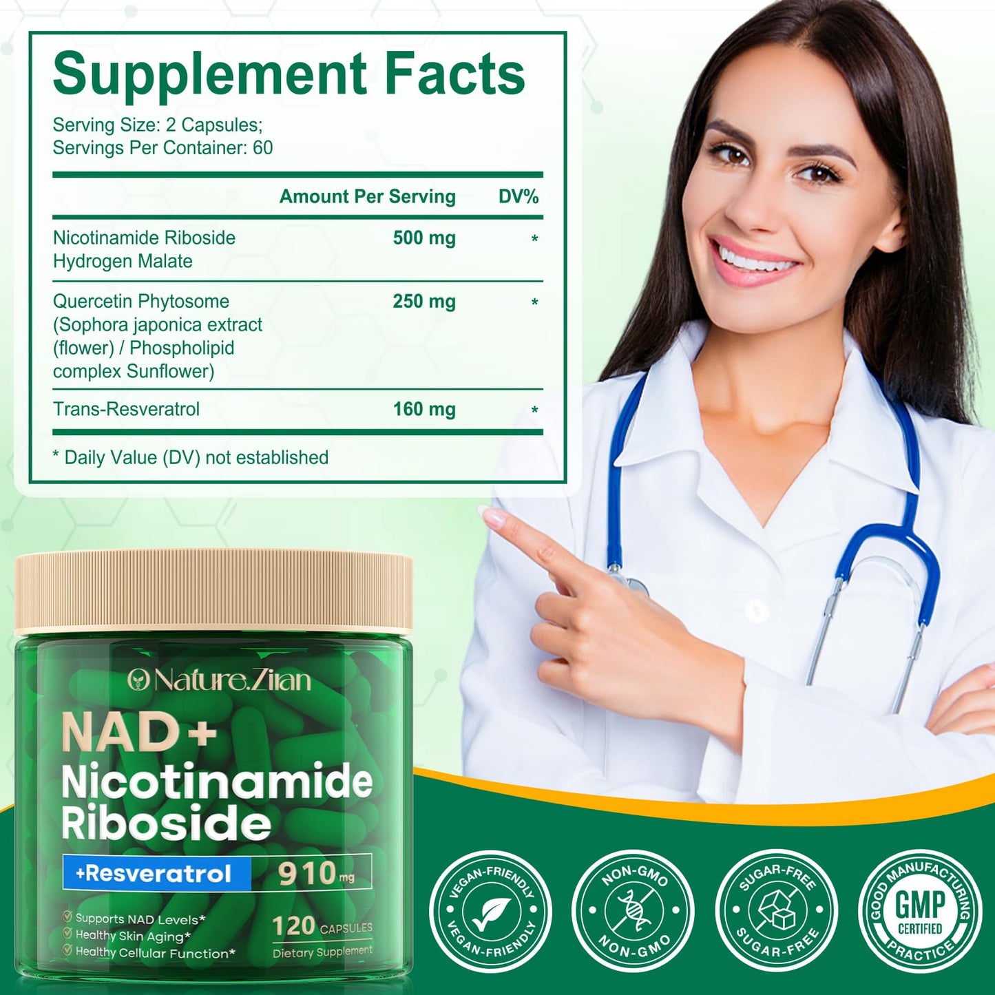 O NATURE . ZIRAN NAD Supplement - NAD+ Nicotinamide Riboside 910 Mg Supplement for Women & Men, Liposomal Nicotinamide Riboside with Resveratrol, for Focus, Boost - 120 Capsules O NATURE . ZIRANBuy Supplements Australia