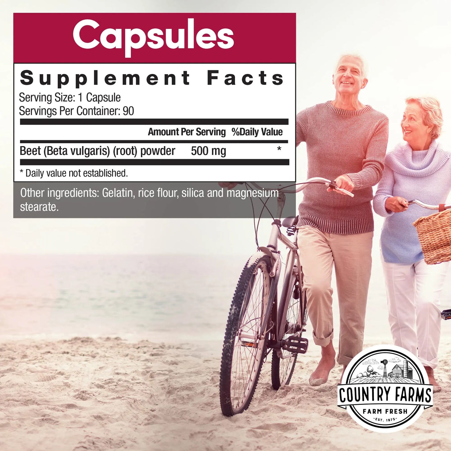COUNTRY FARMS Bountiful Beets Root Capsules, Wholefood Beet Extract Superfood COUNTRY FARMS