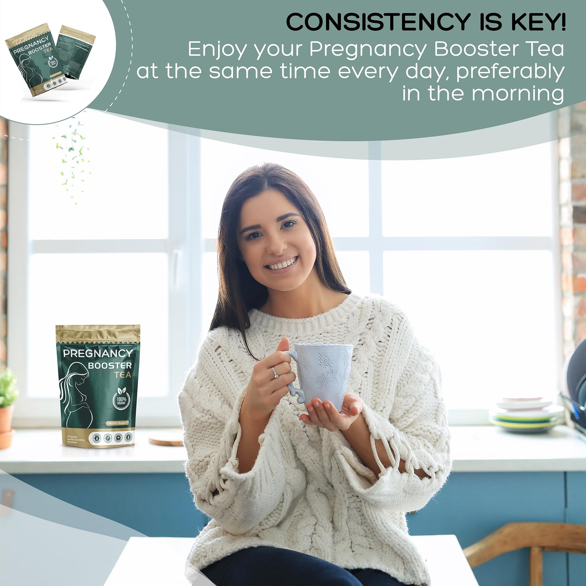 Pregnancy Booster Tea, organic tea to enhance fertility, hormonal balance, menstrual cycle regulation Erasilk