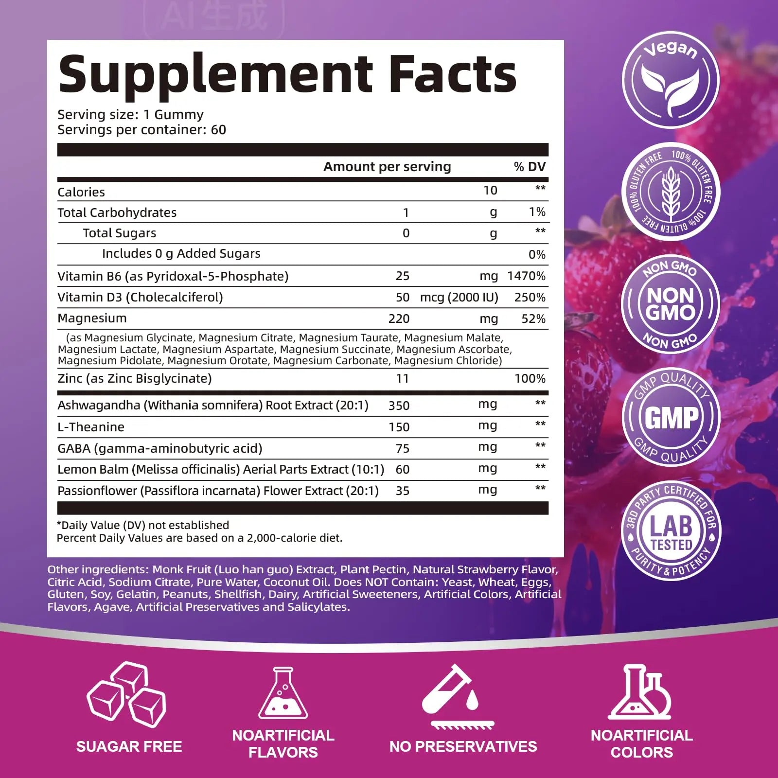 Migcopat Magnesium Complex Gummies, 20 in 1 Magnesium Gummy with Glycinate Citrate Malate Taurate - Ashwagandha, L-Theanine, D3&Zinc for Relaxation, Sleep, Muscle&Heart Support, Strawberry, 60 Cts Migcopat buy supplements Au