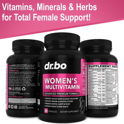 Womens Multivitamin - Natural Daily Multi Vitamins for Women - Womans Energy Vitamin DR. BO