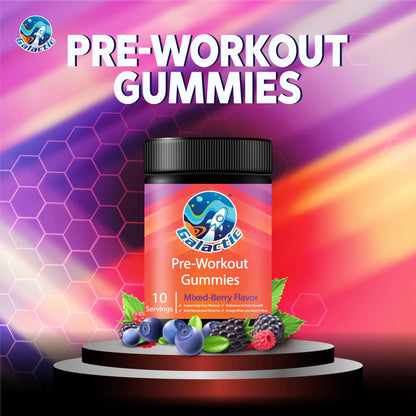 Galactic Pre-Workout Gummies, All Natural, 250mg Caffeine, Beta-Alanine, L-Citrulline Galactic