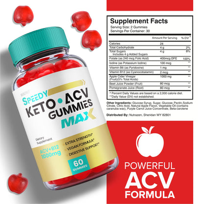 (5 Pack) Speedy Keto ACV Gummies Maximum Strength, Speedy Keto Plus ACV Gummies Healthly