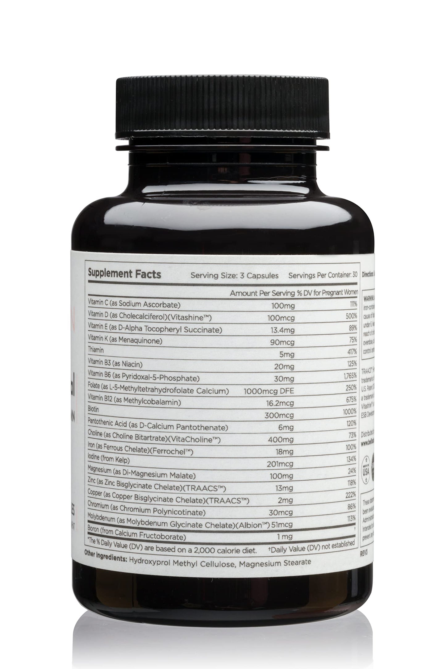 Beli Women Prenatal Multivitamin, for All Stages of Pregnancy, Supports Egg Quality and Fertility Beli