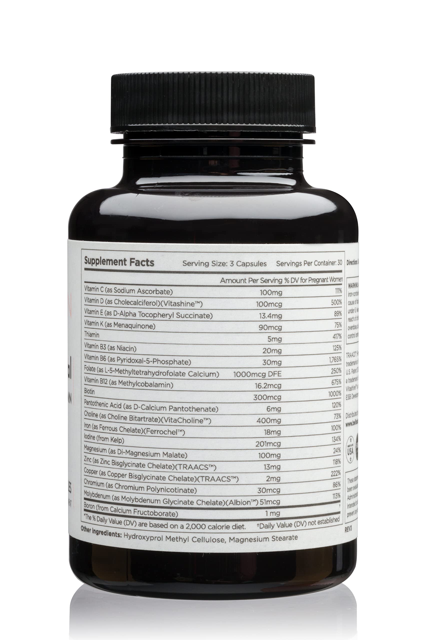 Beli Women Prenatal Multivitamin, for All Stages of Pregnancy, Supports Egg Quality and Fertility Beli