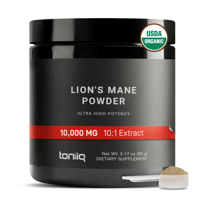 10,000mg 10x Concentrated Ultra High Strength Organic Lions Mane Powder Toniiq