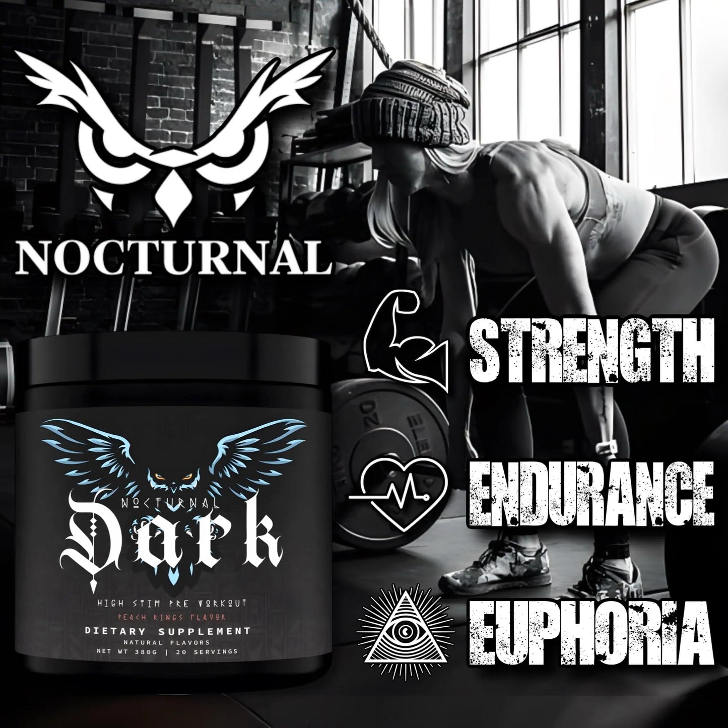 Nocturnal Labz Dark High Stim Pre Workout Powder | Potent Pre-workout Formula for Men Nocturnal