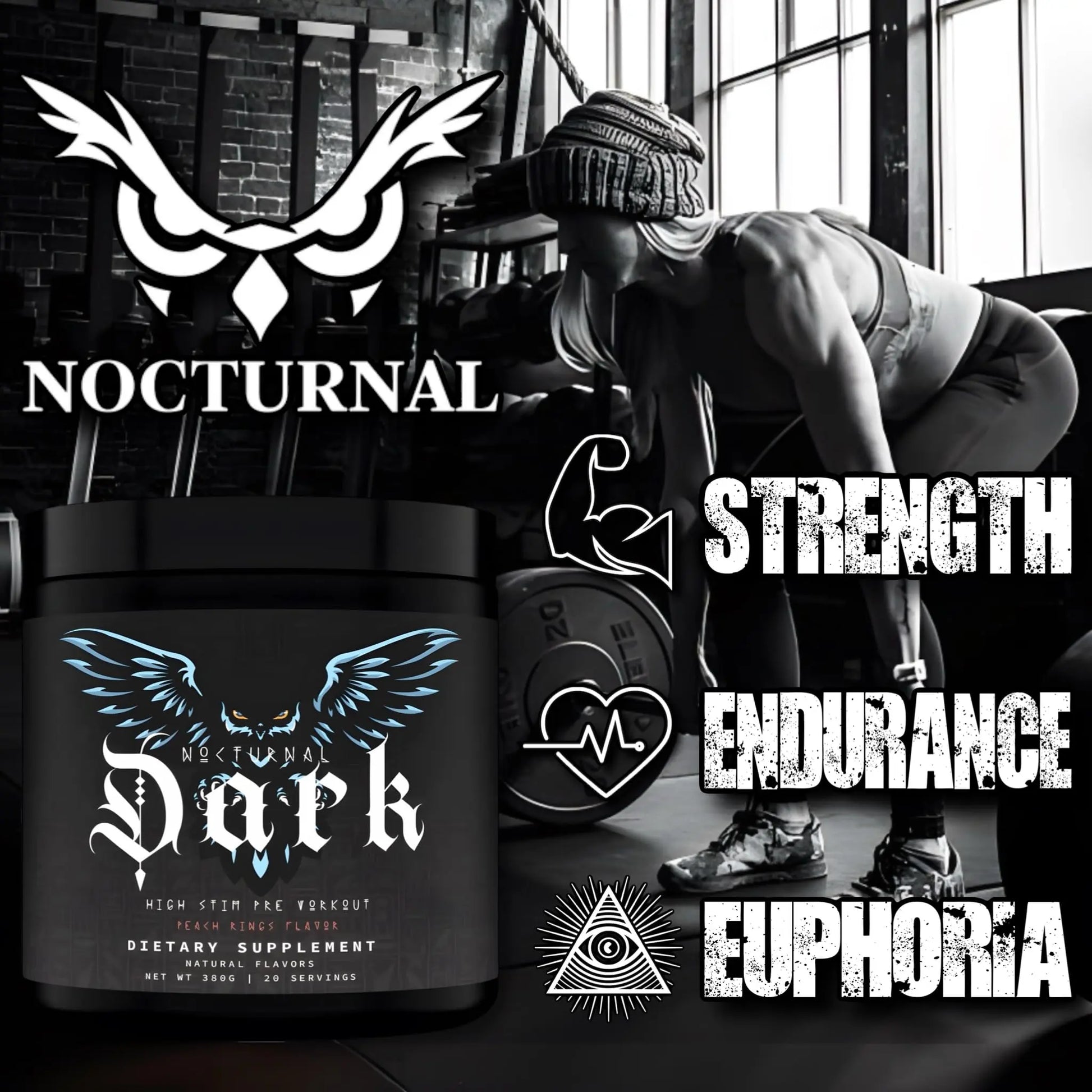 Nocturnal Labz Dark High Stim Pre Workout Powder | Potent Pre-workout Formula for Men Nocturnal