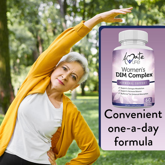 Women’s DIM Complex 150mg - Bioperine Estrogen Balancing Pills for Menopause & Hot Flashes Relief Amate Life