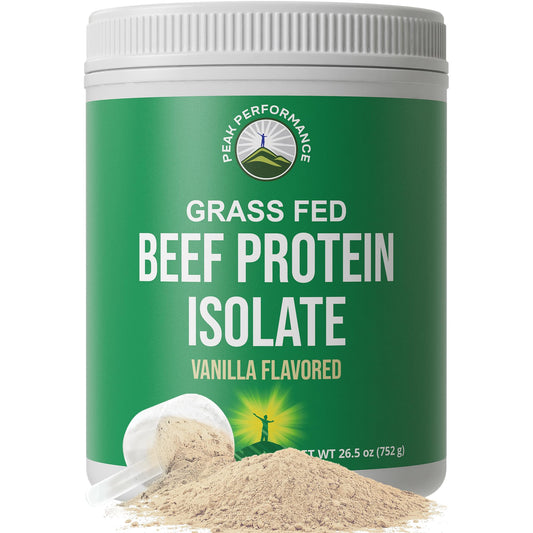 Grass Fed Beef Protein Powder - Lactose Free Great Tasting Beef Protein Isolate. Complete Animal Based Non Dairy Paleo Carnivore Supplement for Prime Muscle Building. No Whey. Vanilla Flavor Peak PerformanceBuy Supplements Australia