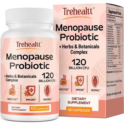 Menopause supplements for women, 120 Billion CFU Probiotic, 13-in-1 Herbs & Botanicals Complex Trehealtt