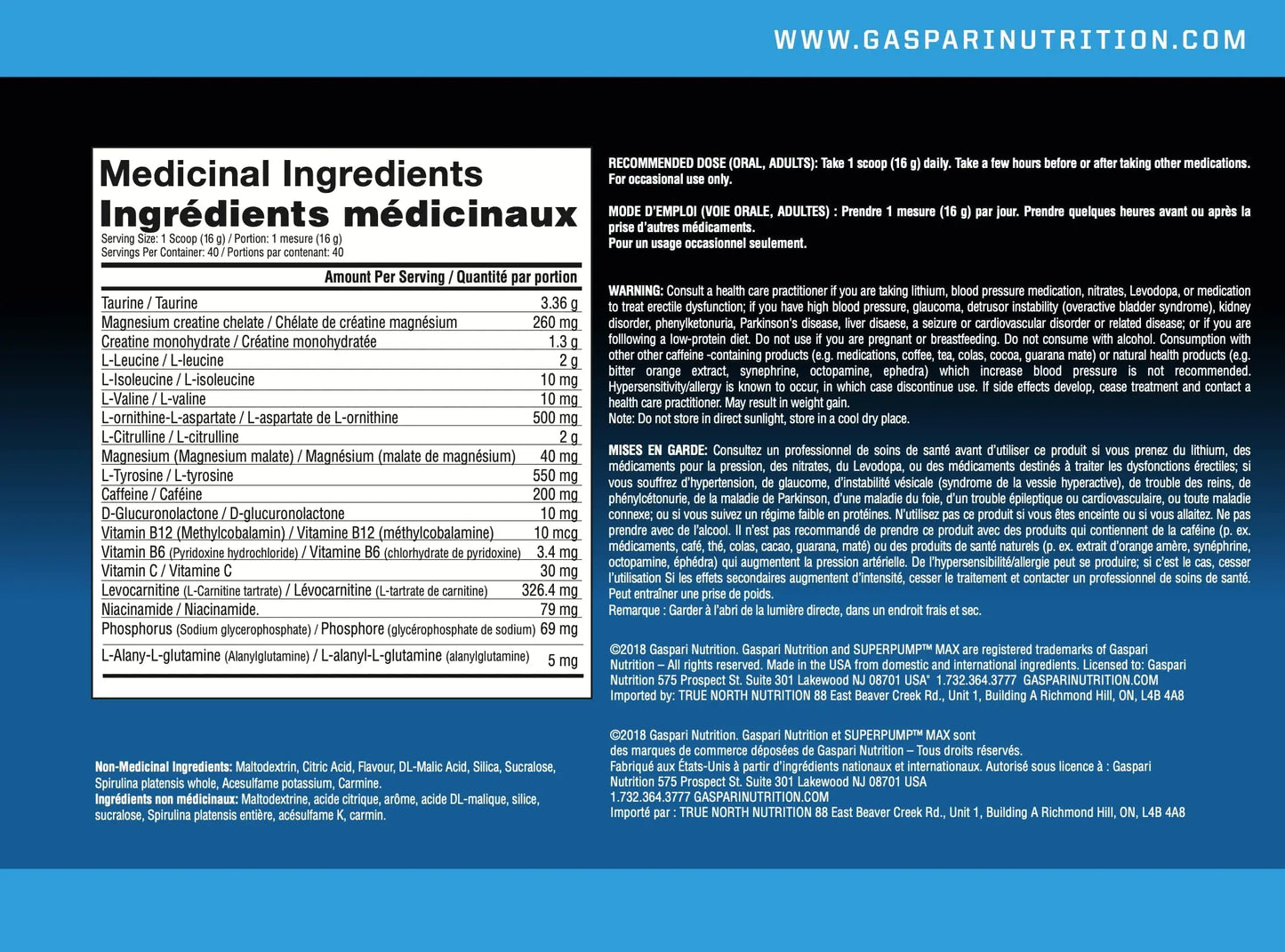 Gaspari Nutrition SuperPump Max Blue Raspberry Ice - 1.41 lbs Gaspari Nutrition