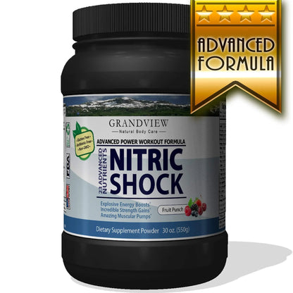 N Shock- Pre Workout Powder, x10 Strength, 44 Servings, (Fruit Punch) Boost Energy Grandview Natural Body Care