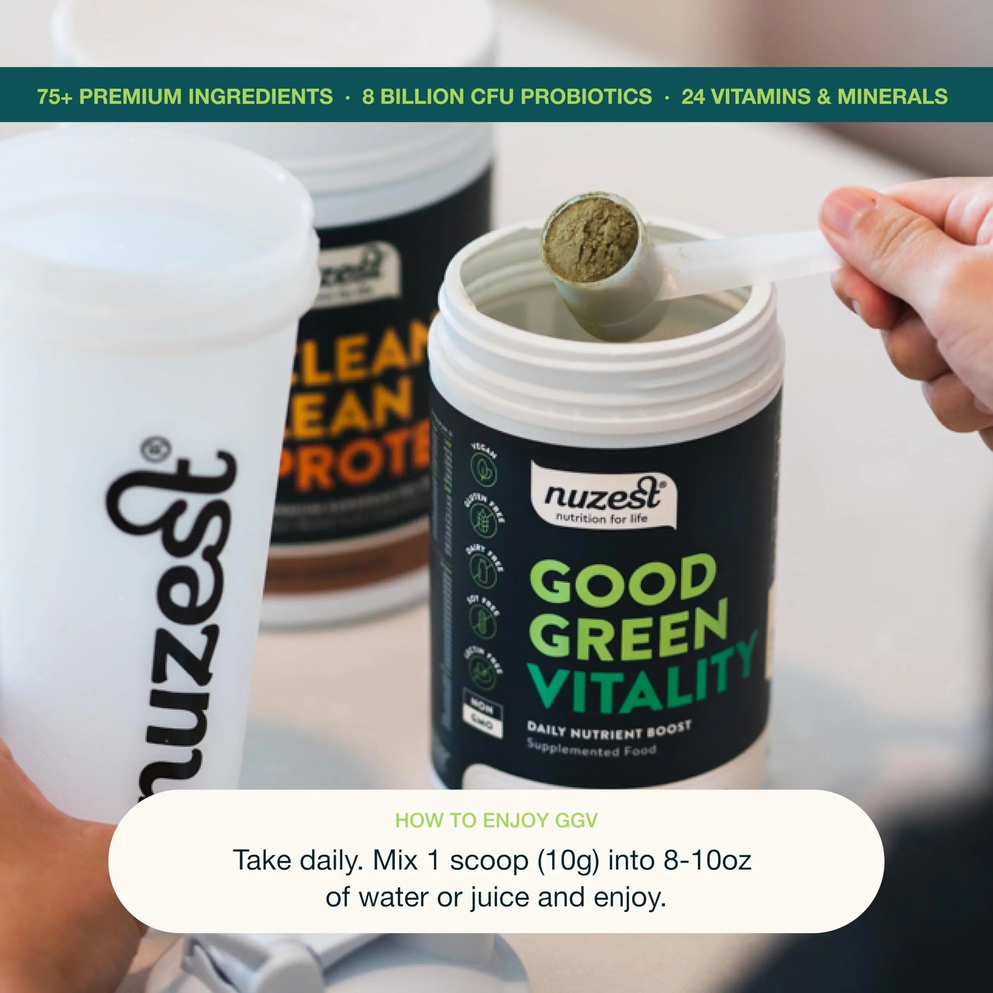 Nuzest Greens Powder Good Green Vitality – Vitamins, Minerals & Superfoods – Vegan Multivitamin Supplement (300g) Nuzest buy supplements Au