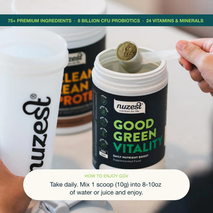 Nuzest Greens Powder Good Green Vitality – Vitamins, Minerals & Superfoods – Vegan Multivitamin Supplement (300g) Nuzest buy supplements Au