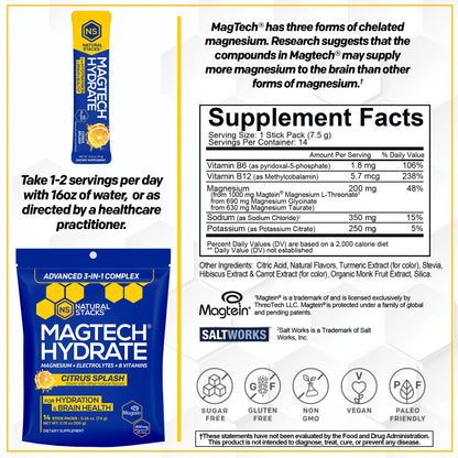 NATURAL STACKS Creatine Monohydrate & Magtech Hydrate Bundle - 2500mg Creatine + 200mg Elemental Magnesium Per Serving - Supports Hydration, Brain Health & Endurance - 44 Total Servings NATURAL STACKSBuy Supplements Australia