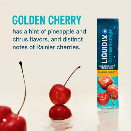 Liquid I.V.® Hydration Multiplier - Golden Cherry | Electrolyte Powder Drink Mix | 3 Pack (48 Servings) Liquid I.V.Buy Supplements Australia