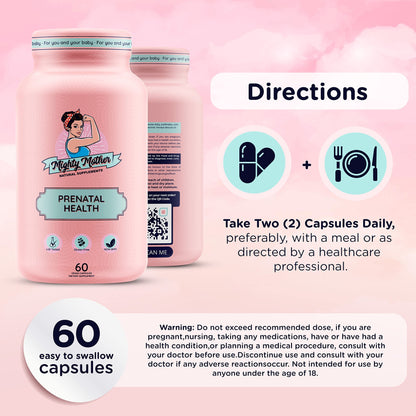 Mighty Mother Conception Fertility Prenatal Vitamins with, Iron, Folic Acid, Zinc, Biotin, Vitamin C Mighty Mother