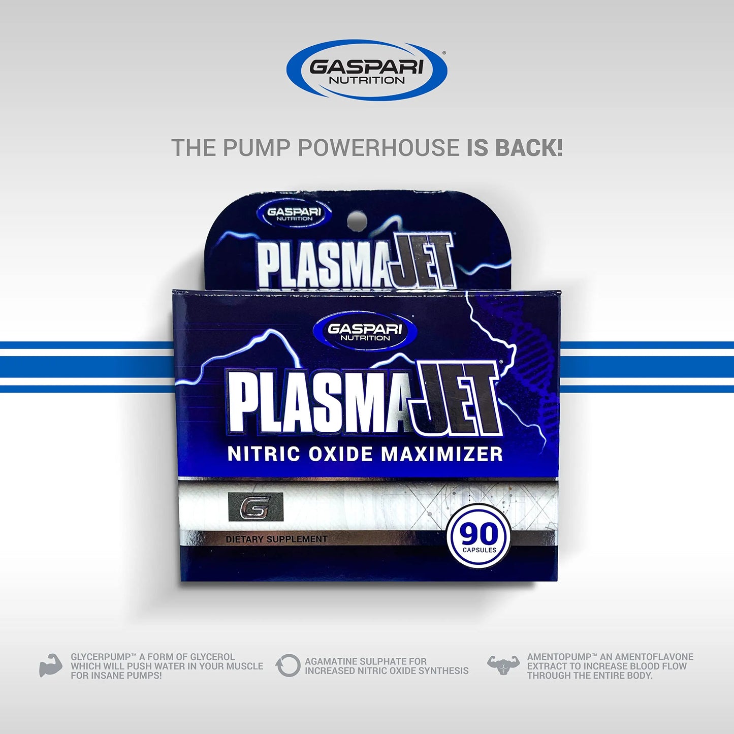 Gaspari Nutrition PlasmaJet, Legendary N.O. Nitric Oxide Maximizer, Increased Lean Mass Gaspari Nutrition