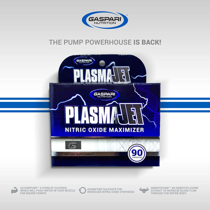 Gaspari Nutrition PlasmaJet, Legendary N.O. Nitric Oxide Maximizer, Increased Lean Mass Gaspari Nutrition