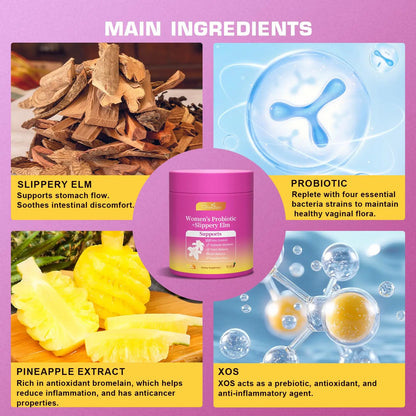 Brurtzexs Her Juicy Feminine Probiotics Gummies for Women with Slippery Elm - Pineapple Flavor, pH Balance & Immune Health Support - Digestive & Feminine Support - Vegan Supplement, 60 C Brurtzexs buy supplements Au