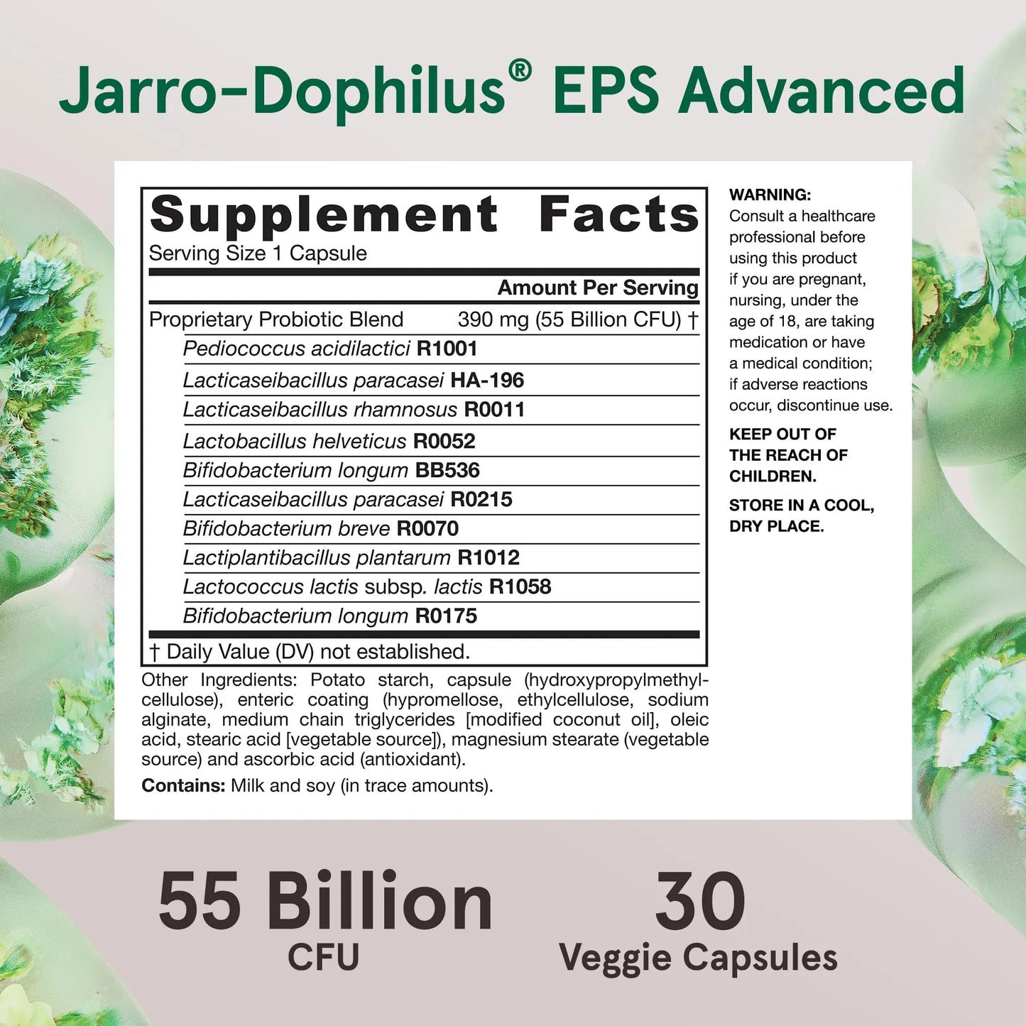 Jarrow Formulas Jarro-Dophilus EPS Advanced, 55 Billion CFU Probiotics, Digestive Support for Adults, 30 Probiotic Supplement Veggie Capsules, Up to 30 Day Supply Jarrow FormulasBuy Supplements Australia