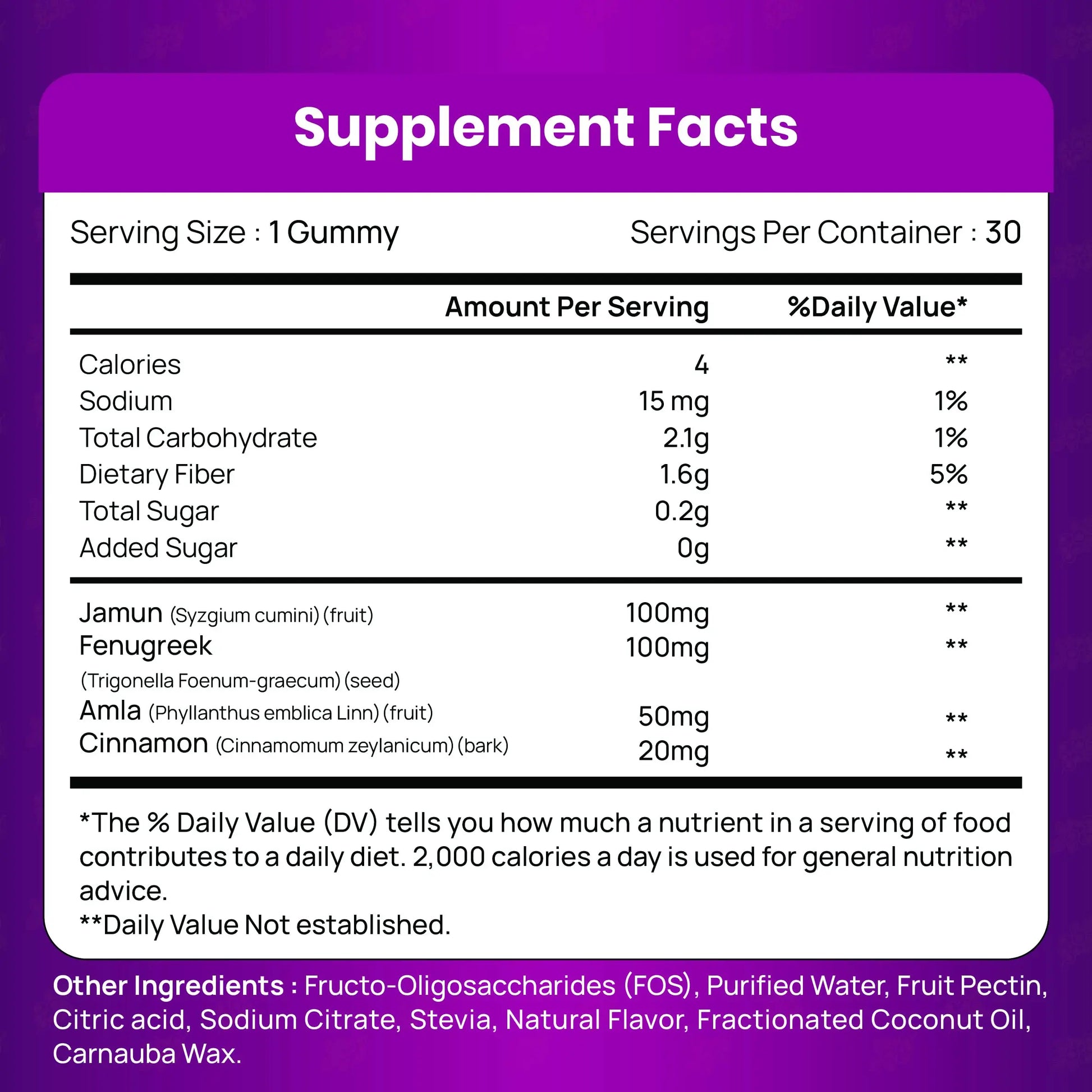 TIKDI GlucoPlum Gummy - 30 Count - Supports Healthy Blood Sugar Levels Already Within Normal Range. All Natural with Indian BlackBerry, Fenugreek, Cinnamon, Vegan, No Added Sugar TIKDI buy supplements Au