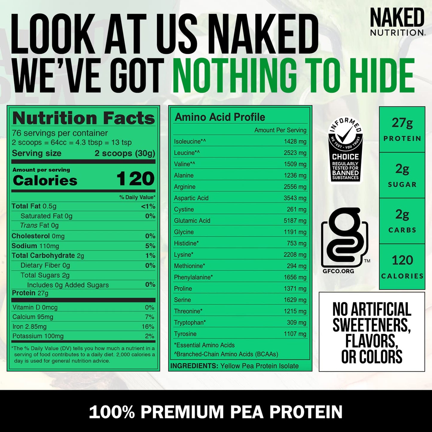 NAKED Pea - 5LB 100% Pea Protein Powder from North American Farms - Unflavored NAKEDBuy Supplements Australia