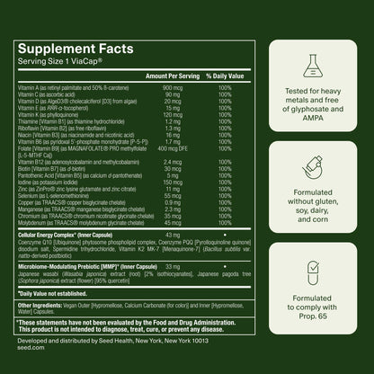 Seed DM-02 Daily Multivitamin - 100% DV Essential Vitamins and Minerals for Women & Men - Helps Fill Daily Nutrient Gaps - Immune, Bone, Hair, Skin & Nails Health - Vegan - 30 Capsules (30-Day Supply) Visit the Seed StoreBuy Supplements Australia