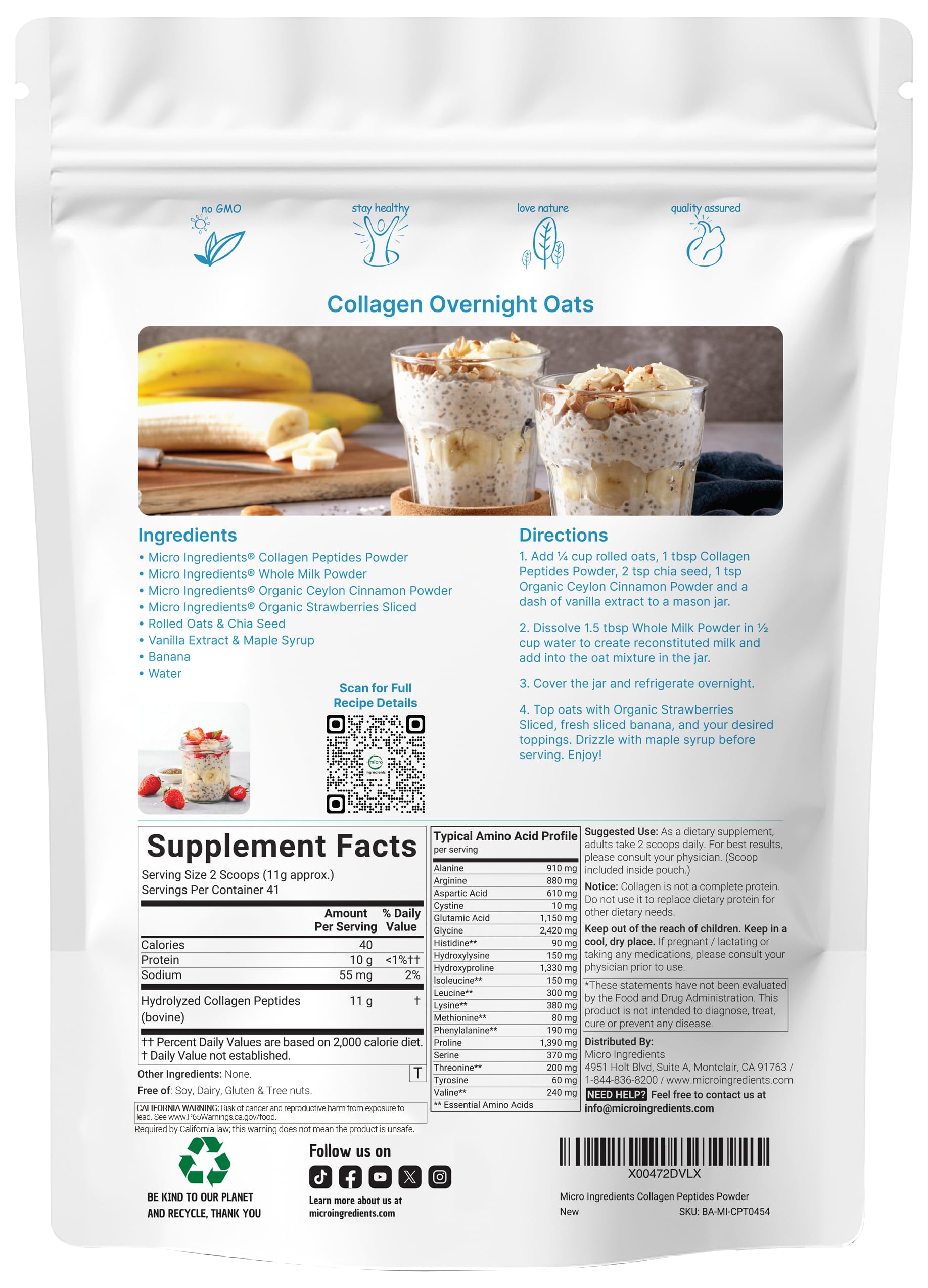 Micro Ingredients Hydrolyzed Collagen Peptides Powder, 1 lb | Type I & III Collagen for Women & Men | Unflavored Bovine Collagen Protein | Easy Dissolve, Paleo, Non-GMO Micro Ingredients buy supplements Au