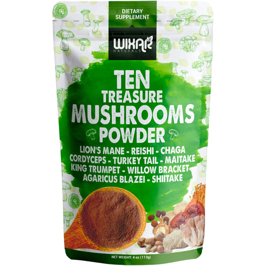 Wixar Mushroom Powder - Ten Treasure Mushrooms Extract Supplement Blend for Coffee WIXAR NATURALS