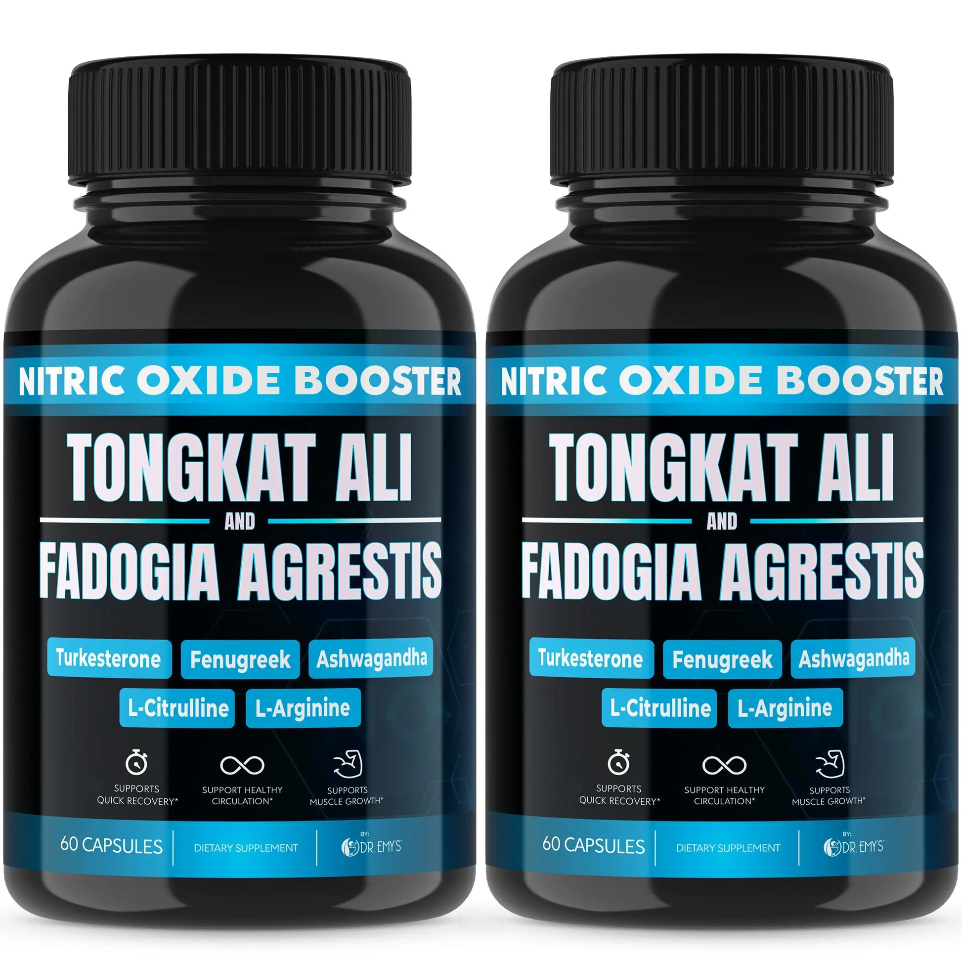 (2 Pack) Tongkat Ali Fadogia Agrestis Nitric Oxide Ashwagandha Supplement for Men Dr. Emy's