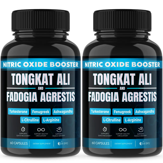 (2 Pack) Tongkat Ali Fadogia Agrestis Nitric Oxide Ashwagandha Supplement for Men Dr. Emy's