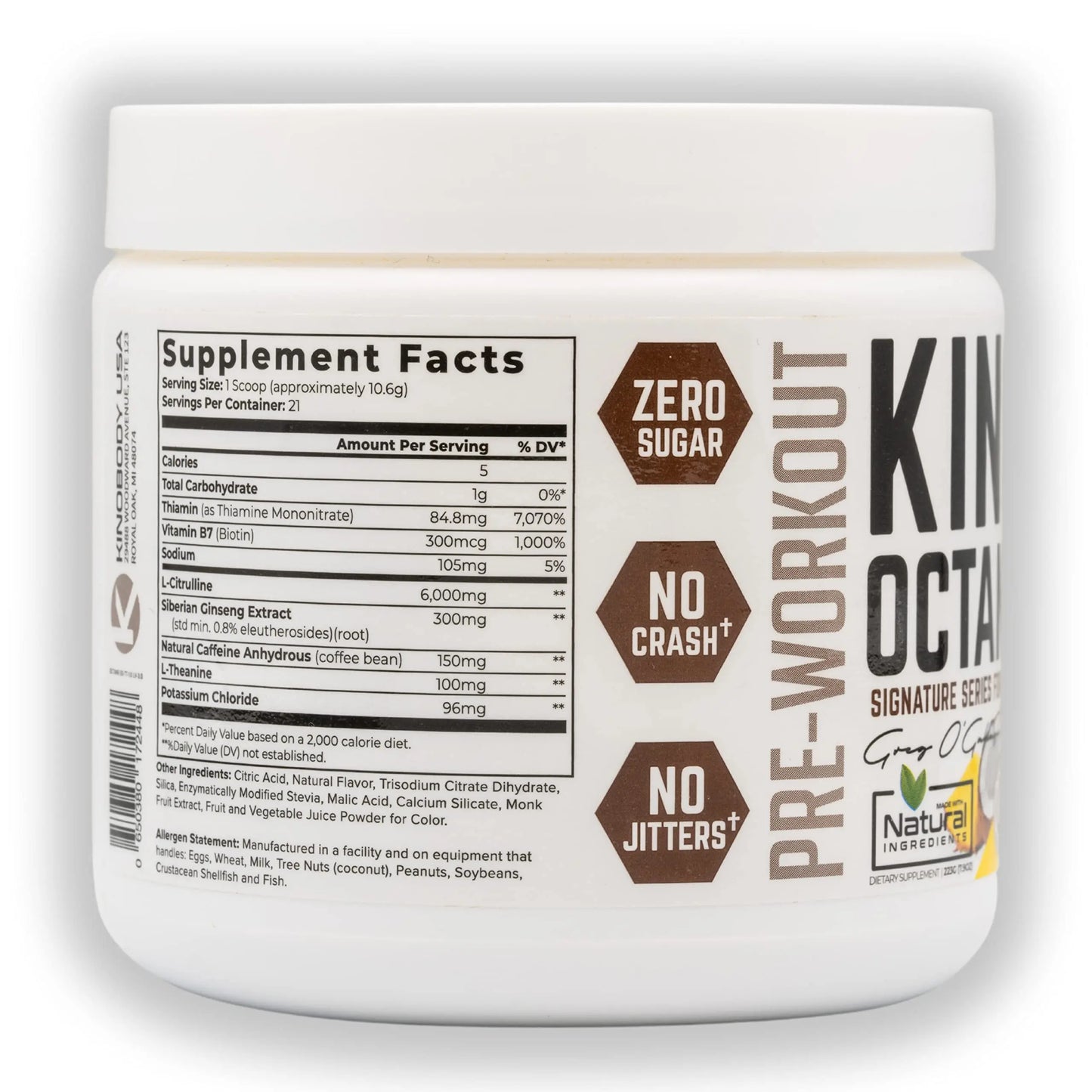 KINOBODY Kino Octane Pre-Workout Supplement Powder for Men and Women, Elevated KINOBODY