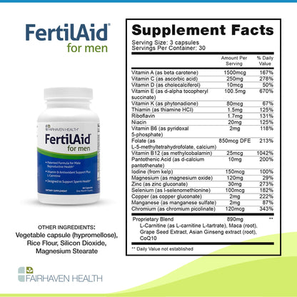 Fertilaid for Men and Women Combo, Male and Female Fertility Supplements, Vitamins Fairhaven Health