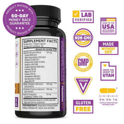 Zhou Nutrition Bloat Blast+ Digestive Enzymes with Probiotics, Bloating Relief for Women Zhou Nutrition