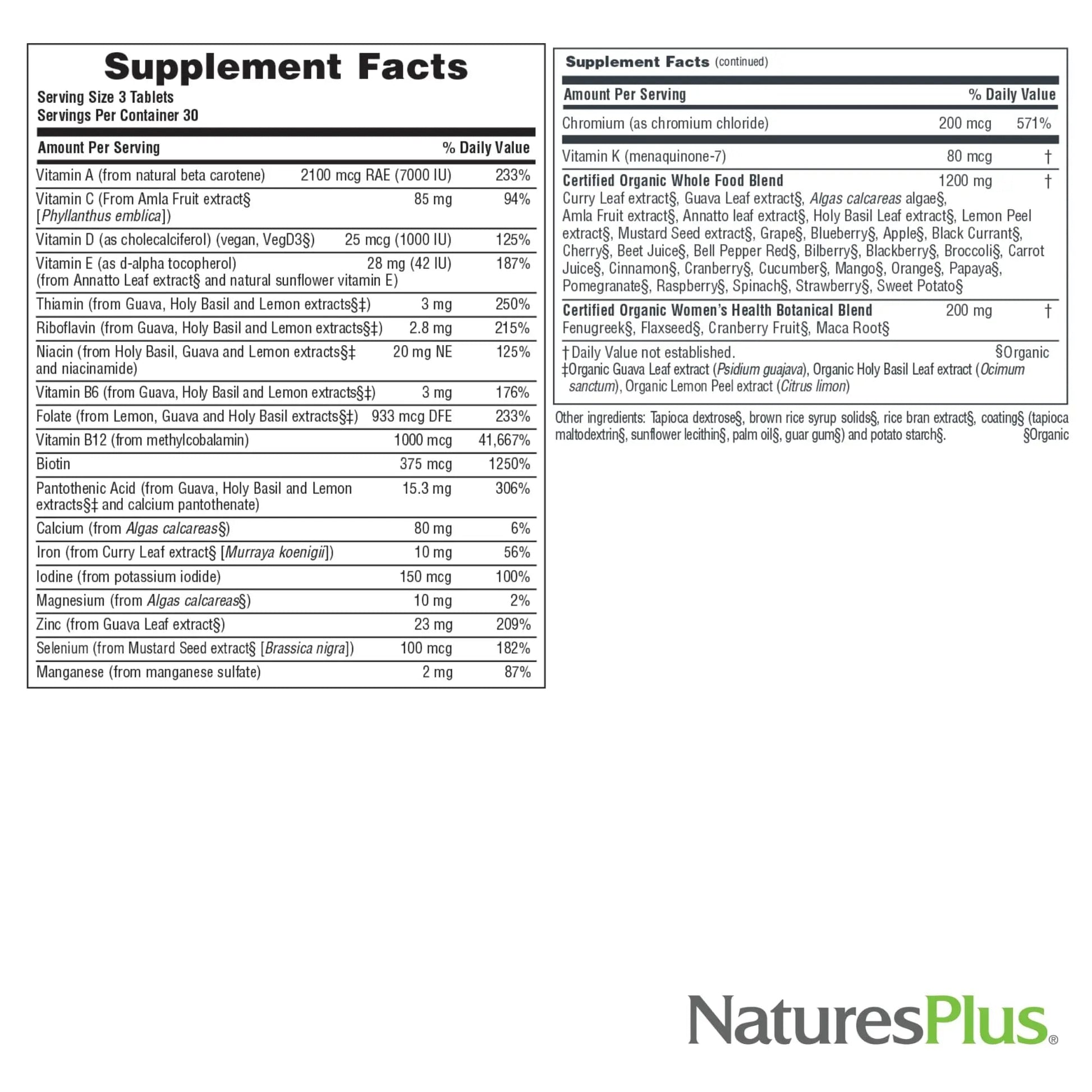 NaturesPlus Source of Life Garden Women’s Multivitamin - 90 Tablets - Supports Energy & Healthy Immune System Nature's Plus