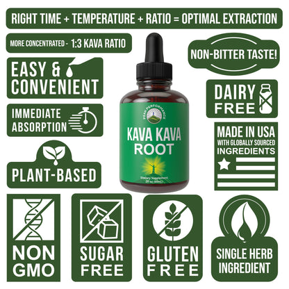 Peak Performance Kava Kava Root Extract Calming Liquid Drops More Concentrated - 1:3 Extraction Ratio. Vegan Supplement Aid for Relaxation, Natural Sleep. Sugar Free Gluten Free USA Tested Tincture Peak PerformanceBuy Supplements Australia