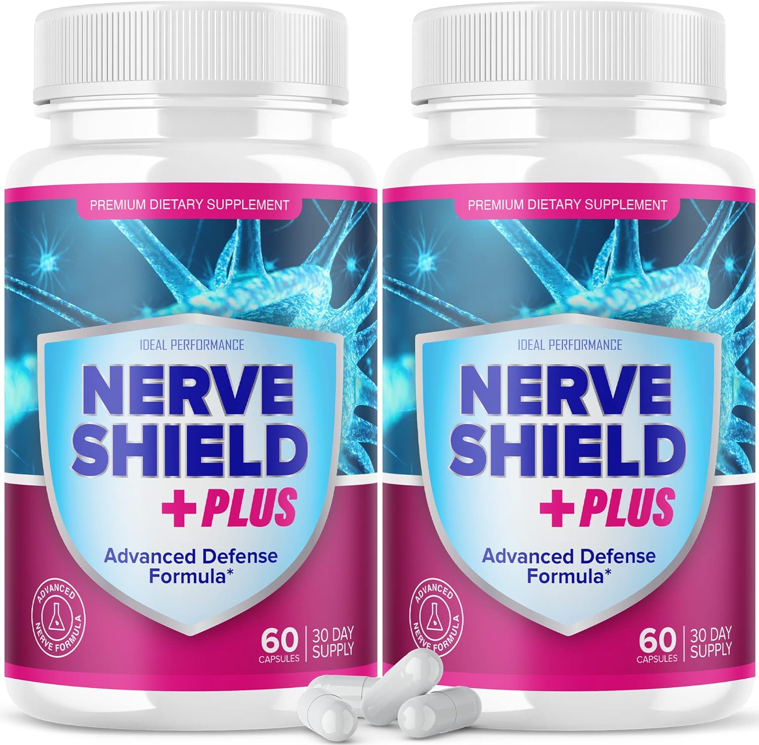 (2 Pack) Nerve Shield Plus Pills Original Supplement Advanced Nerve IDEAL PERFORMANCE