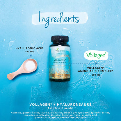 Vegavero Vegan Collagen Complex + Hyaluronic Acid | NO Additives | Vegan Collagen Powder Vollagen® | Essential Amino Acids | 120 Capsules VegaveroBuy Supplements Australia