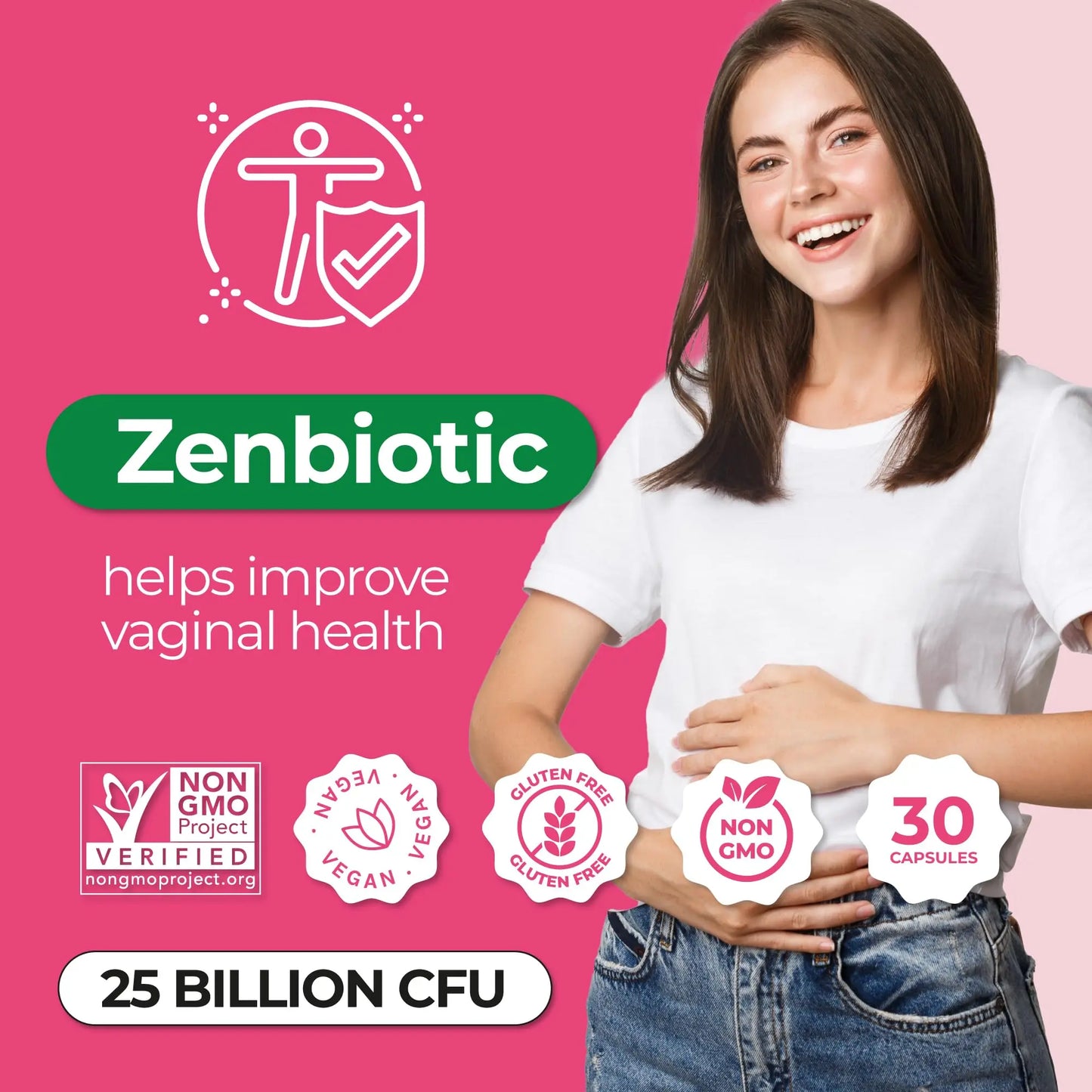 ZENZSUAL Zenbiotic Probiotics Support for Women – 25 Billion CFU, Vaginal Health & pH Balance Support, Odor & Yeast Control, Gut & Digestive Health, Urinary Comfort, Hormone Balance, 30 Vegan Capsules ZENZSUAL buy supplements Au