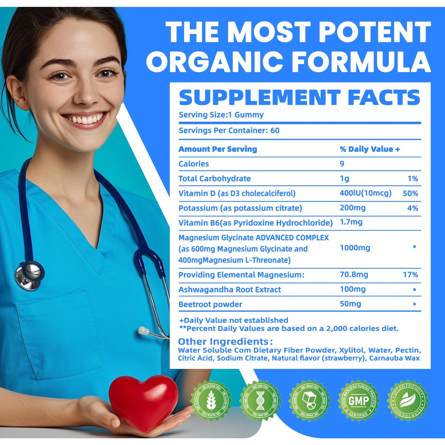 Potassium Magnesium Gummies,Potassium Supplement w/Ashwagandha,High Absorption Magnesium Glycinate,B6,D3,Potassium Citrate for Leg Cramps,Muscle,Electroyte for Adults Kids,Sugar-Free, 60 Gummies NUTRAGOGOBuy Supplements Australia