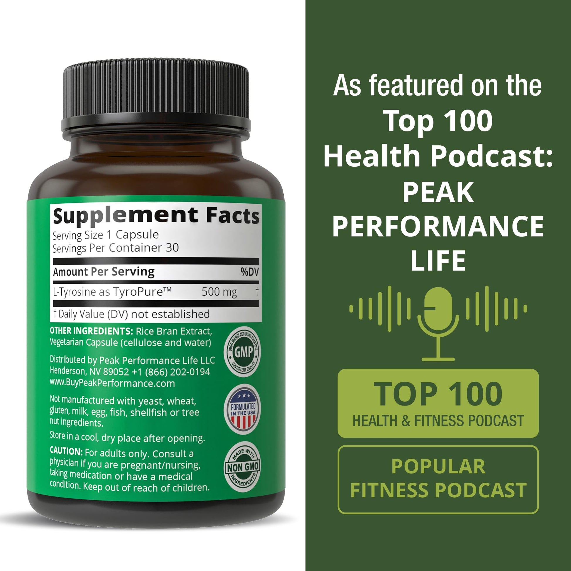 TyroPure L Tyrosine Supplement. More Bioavailable, Cleaner Version of L-Tyrosine. Vegan, Naturally Fermented 500mg Capsules for Mental Clarity, Dopamine. Mood Support for Women and Men Peak PerformanceBuy Supplements Australia