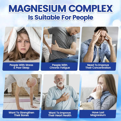 1000mg Magnesium Complex Capsules, 8-in-1 Magnesium Glycinate, Citrate, Malate, Taurate, Oxide, Carbonate, Aspartate, Orotate - 240 Capsules VivoNu