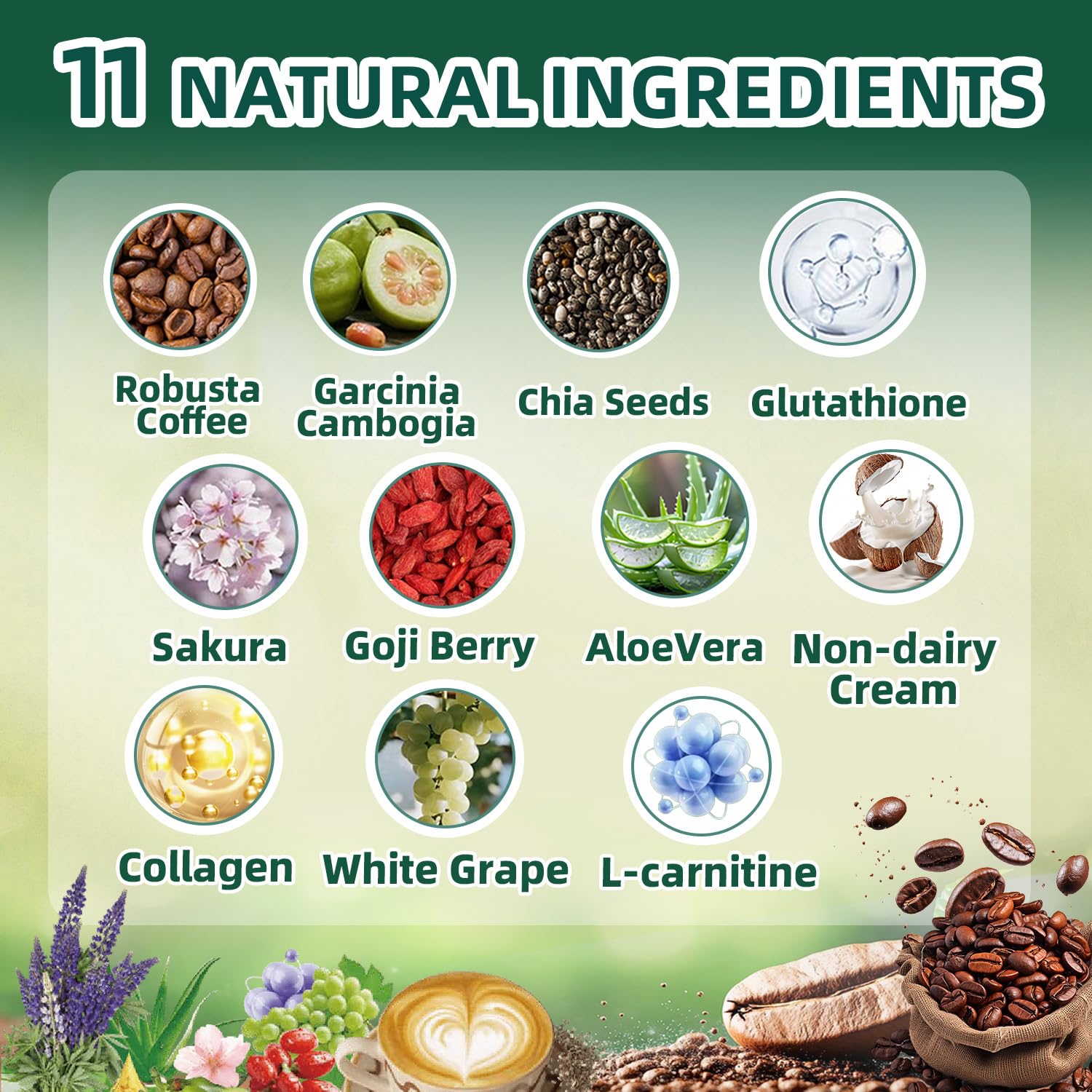 Skiseoy 20x Collagen Chia Coffee - 11-in-1 Coffee Shape Mix with L-Glutathione for Skin, Hair, Joints - Boost Energy and Focus, Vegan Friendly, 45 Servings SkiseoyBuy Supplements Australia