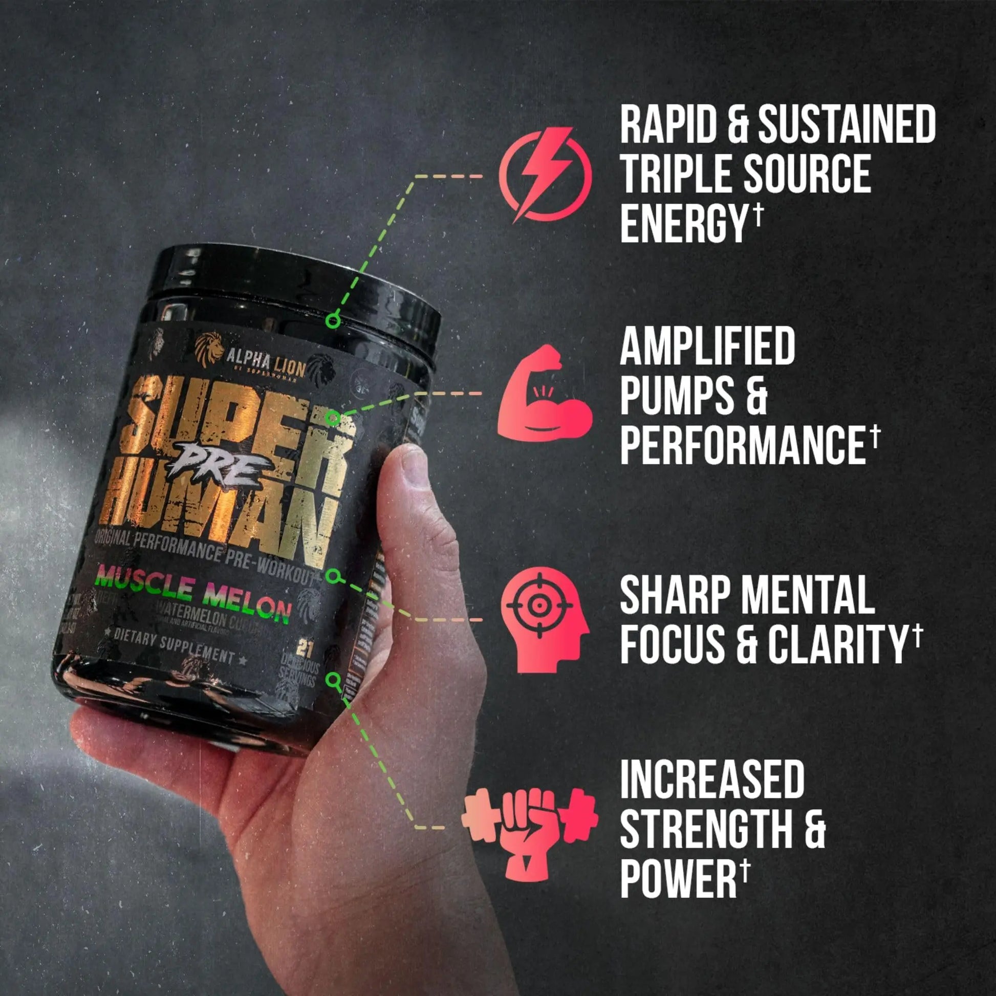 ALPHA LION Superhuman Pre Workout Powder & Post Workout Recovery Bundle, Sustained ALPHA LION