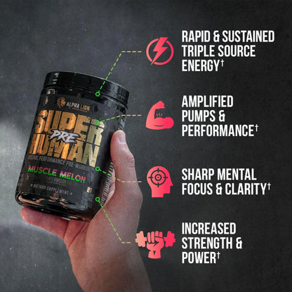 ALPHA LION Superhuman Pre Workout Powder & Post Workout Recovery Bundle, Sustained ALPHA LION